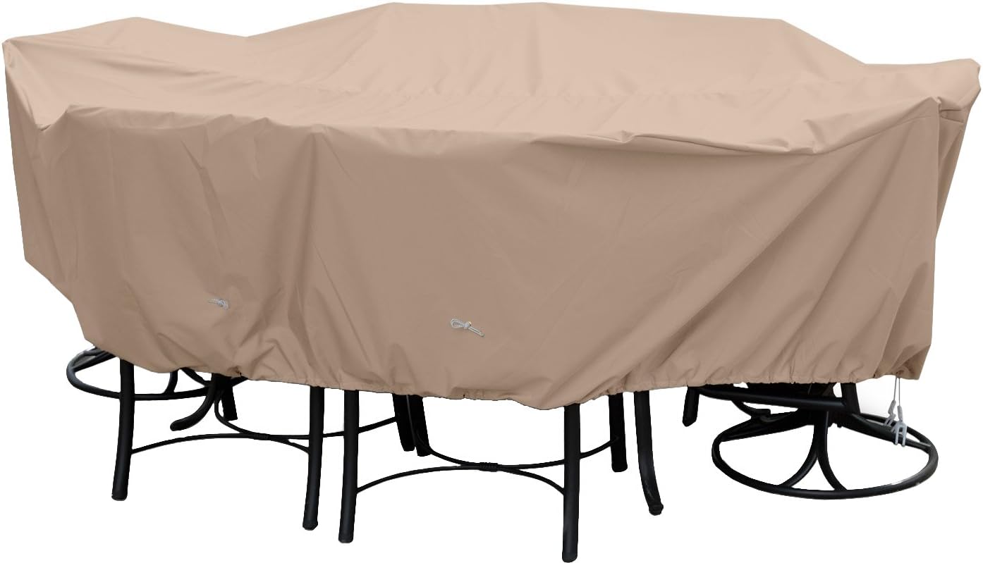 KoverRoos Weathermax 49484 X-Large High Back Dining Set Cover, 121 by 86 by 34-Inch, Toast