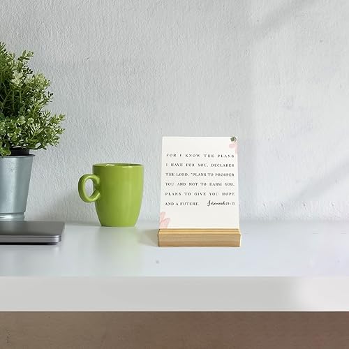 Miniatura 4 de Decoración de escritorio con versículo bíblico, placa rústica con soporte de madera, Jeremías 2911, decoración de las Escrituras, letrero de madera