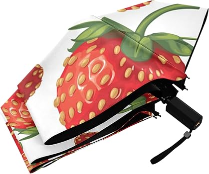 Amazon | SAMAU 折りたたみ傘 イチゴ 苺柄 女の子 男の子 UVカット 低