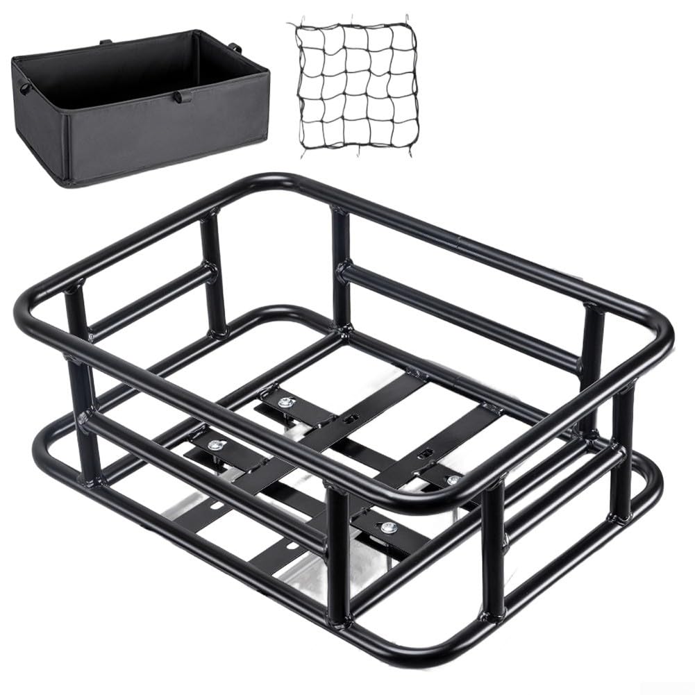 Panier arrière de vélo grande taille avec doublure en filet de cargaison