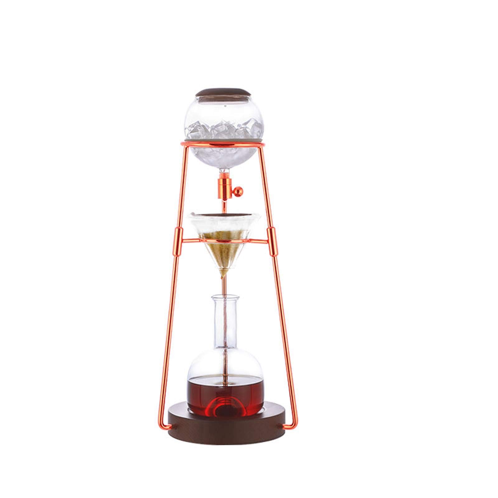 Dzbanek do kawy lodowa ekspres do kawy Cold Brew ekspres do kawy Szkło domowe Srebrny Różowe Złoto Ręczny Zaparzacz do kawy 500 ml Garnki do kawy (kolor: Złoty)