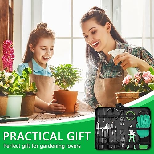 Miniatura 7 de Kit de herramientas de bonsái - Juego de herramientas de bonsái de 21 piezas con bolsa de piel sintética para principiantes  Regalos de jardinería
