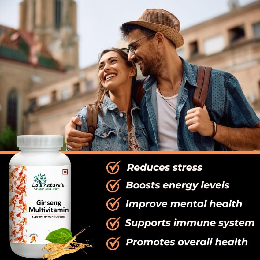 Image of La Nature's Ginseng Multivitamins & Multimineral (60 Softgel Capsules) Korean Ginseng Root Extract - Energy & Immune Support - Men & Women Soft gels (Pack of 2)