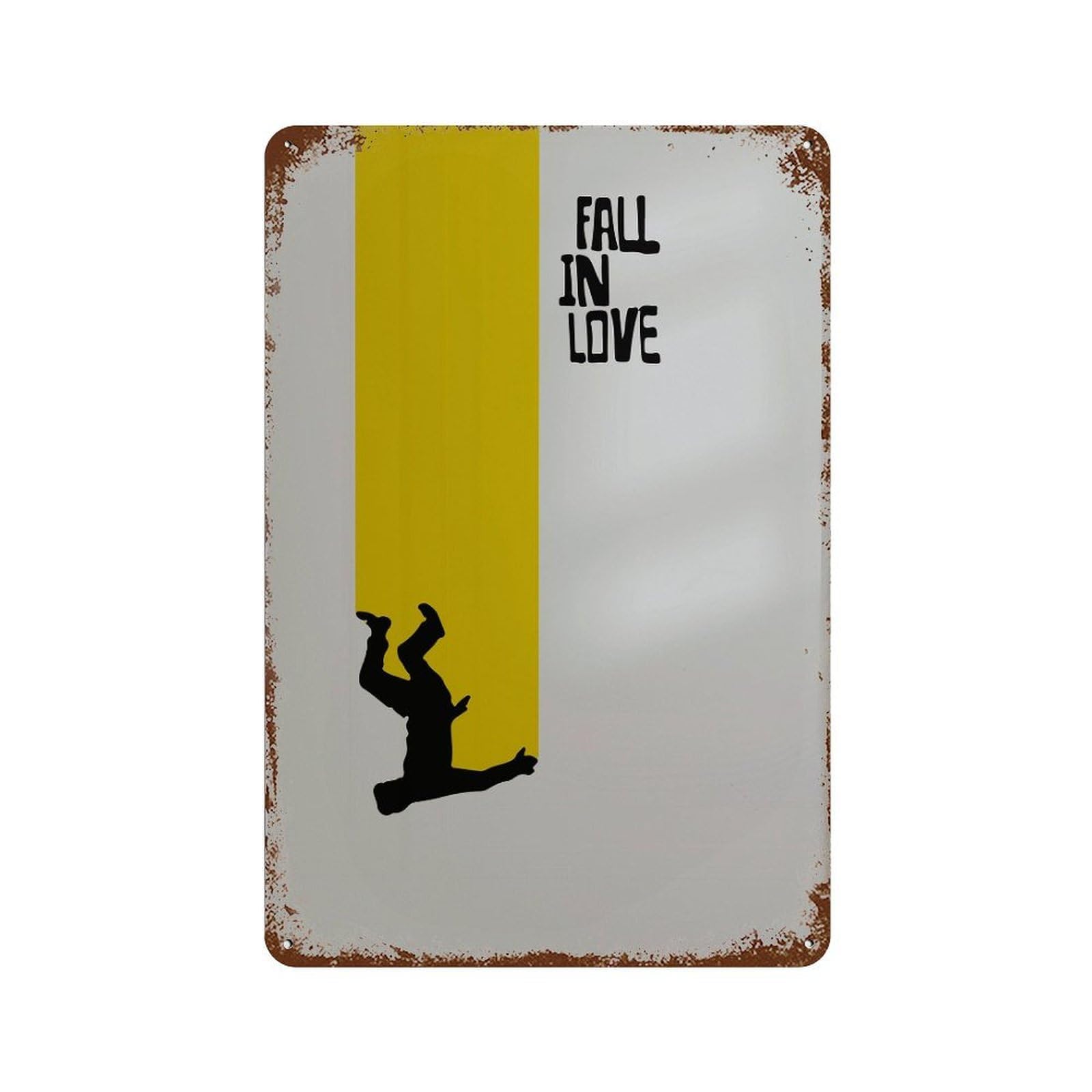 xiaoxiaoshen Fall In Love. Minimalism Home Decor. Geometric Modern Minimalist Yellow. Design Wall Decor Art Metal Tin Poster Modern Home Decor Art Home Bar Shop Decorations Vintage Sign 30x20cm