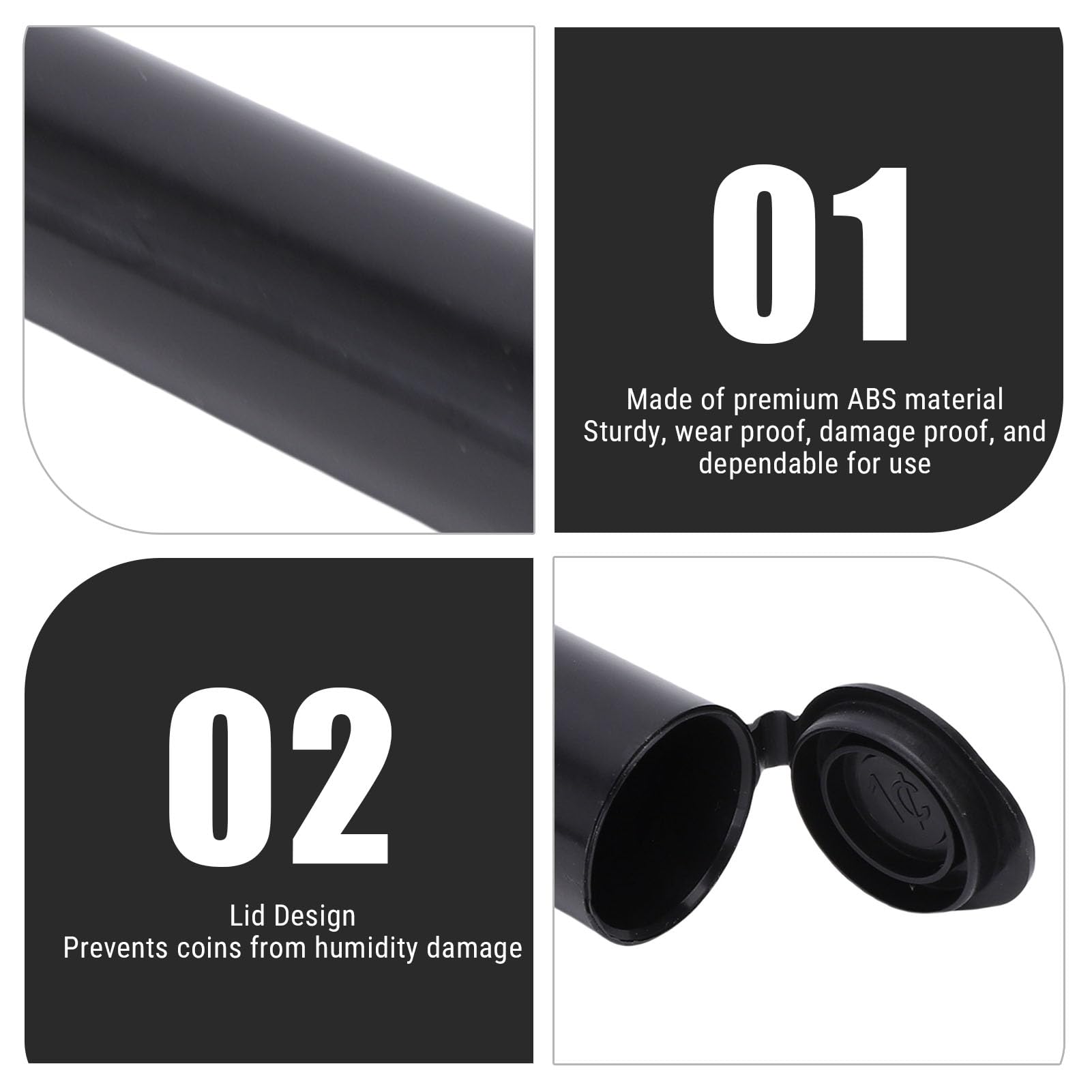 Wakects Tubi Portamonete, Set di Tubi Portamonete in ABS, 25 Pezzi Contengono 50 Monete Ciascuno con Etichette Adesive, Forniture per la Raccolta di Monete per l'organizzazione del Conteggio e (#1)
