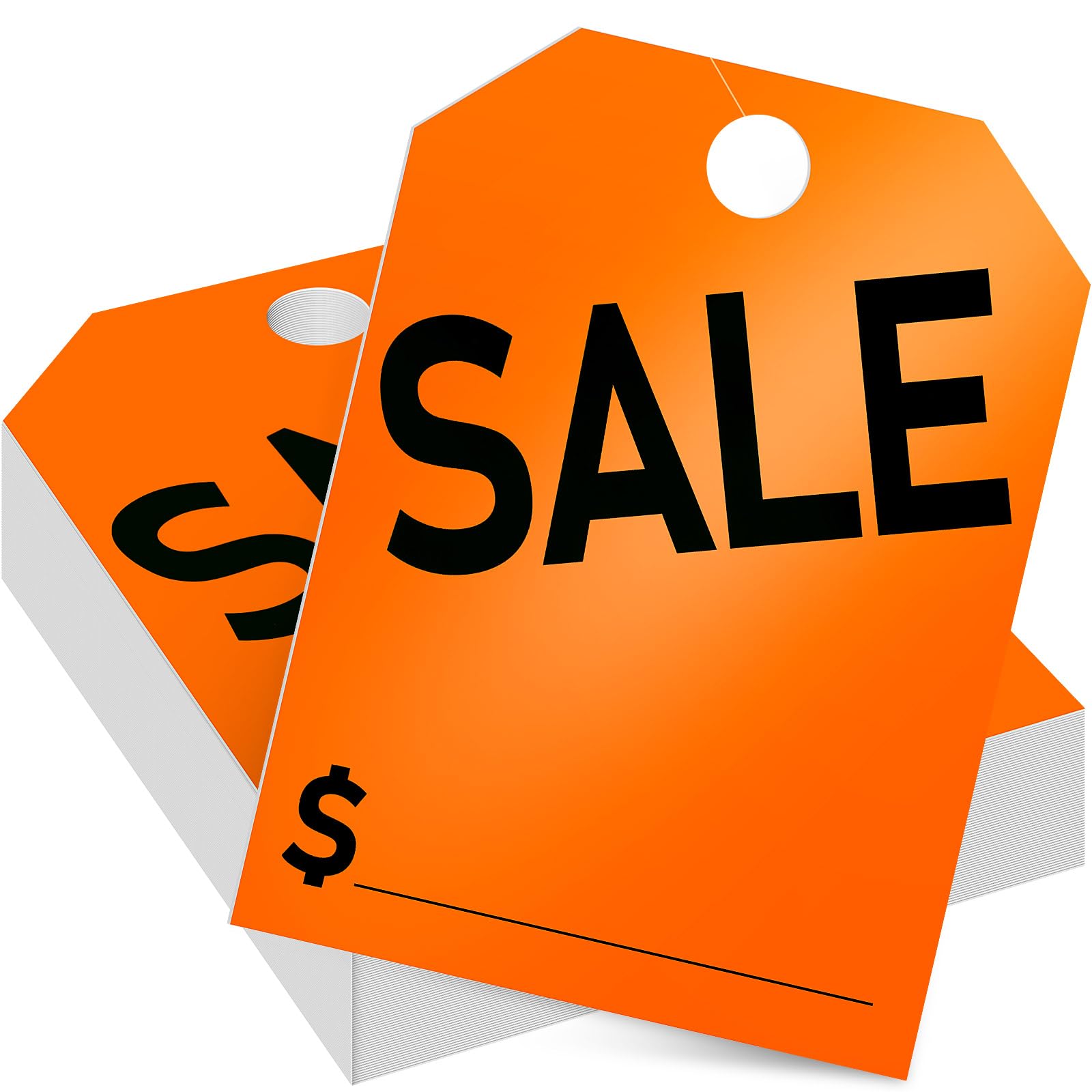 Crtiin 100 Pack Sale Tags Car Sale Sign Dealer Mirror Hang Tags 8.5 x 11.8 Inches for Car Rear View Mirror(Orange)