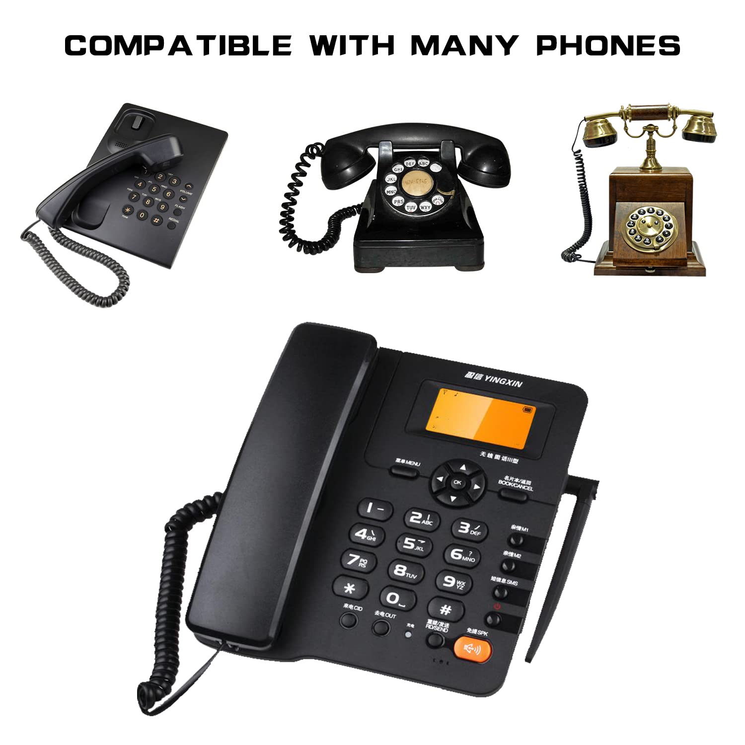 FUSHUI Lot de 2 Cordon Combiné Téléphone Fixe de 4 m Pour Combiné
