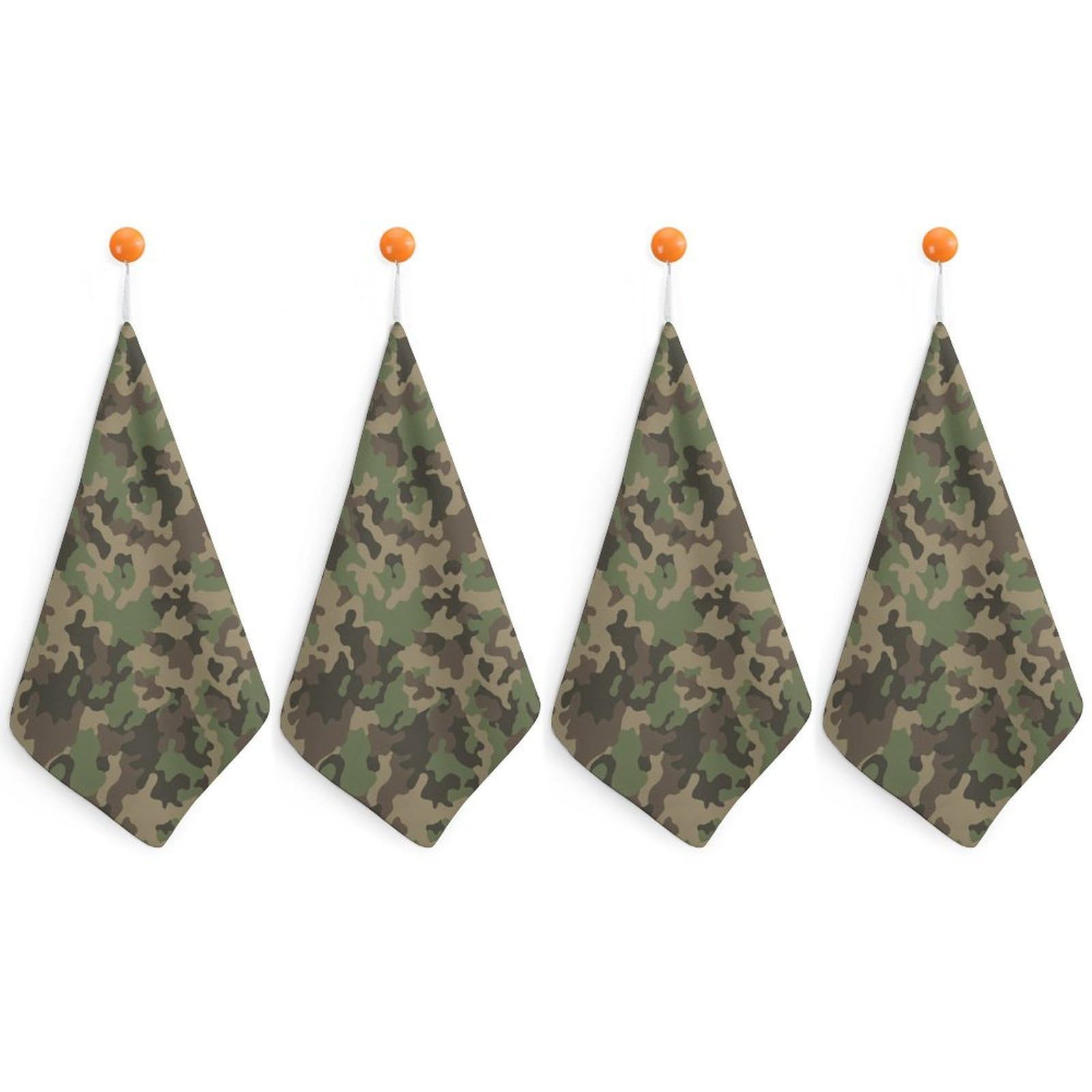 LWORZIIB 4 Piece Hanging Hand Towels, Green Camo Small Dry Hand Towel for Kitchen Bathroom
