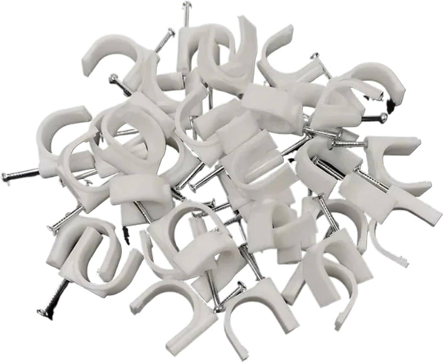 1000PCS Round Cable Wire Clips 4/5/6/7/8/9/10/12mm Cable Management Electrical Wire Cord Tie Holder Circle Cable Clips(7mm 100pcs)