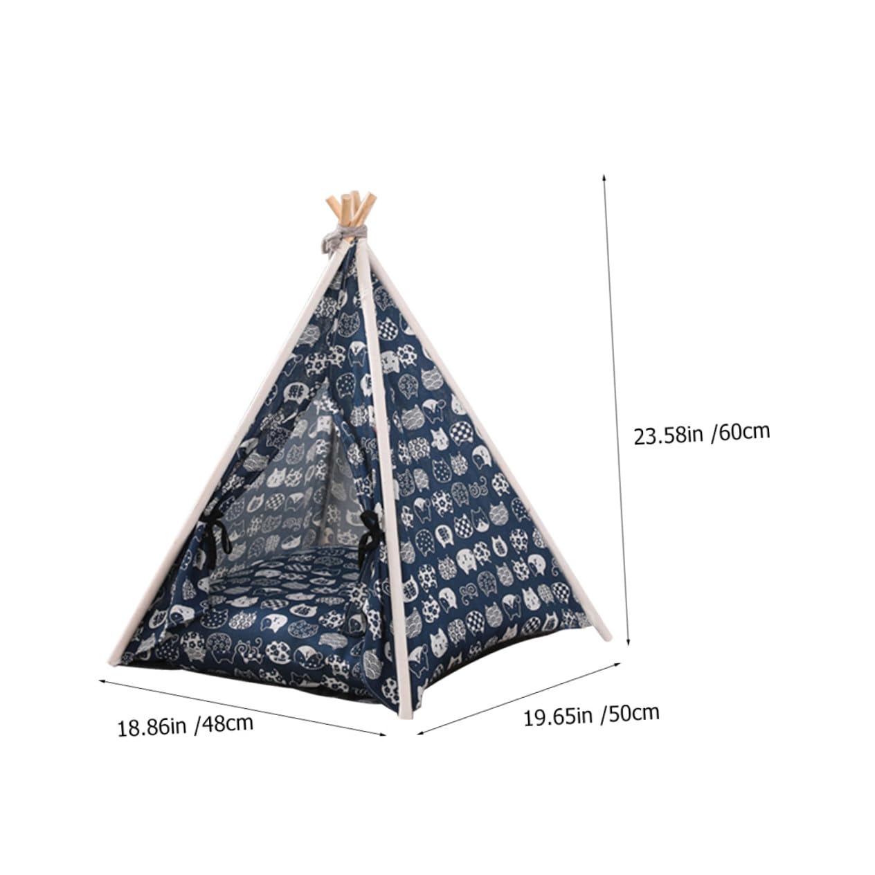 Tente Bois en pour Intérieur Extérieur et Animaux de Compagnie Lin Lavable, Confortable et Sécurisant pour Chiens et Chats