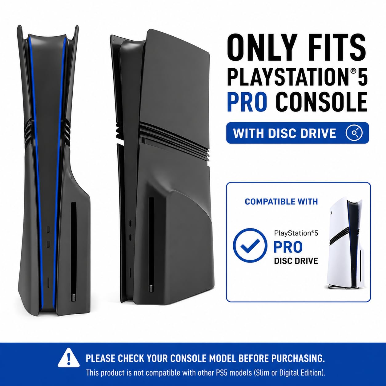 Frontplatte kompatibel mit PS5-Konsole (Pro Disk (schwarz))