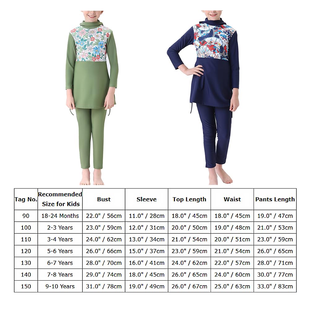 Burkini Maillot de bain musulman à manches longues Rashguard avec jupe
