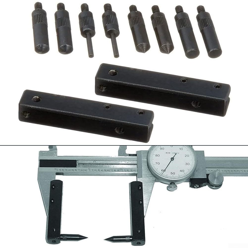 4-Punkt-Messschieberverlängerungssatz, Legierter Stahl, Tiefenmessschieber Zubehör für schwer erreichbare Bereiche, kompatibel mit Modell 4100-0044