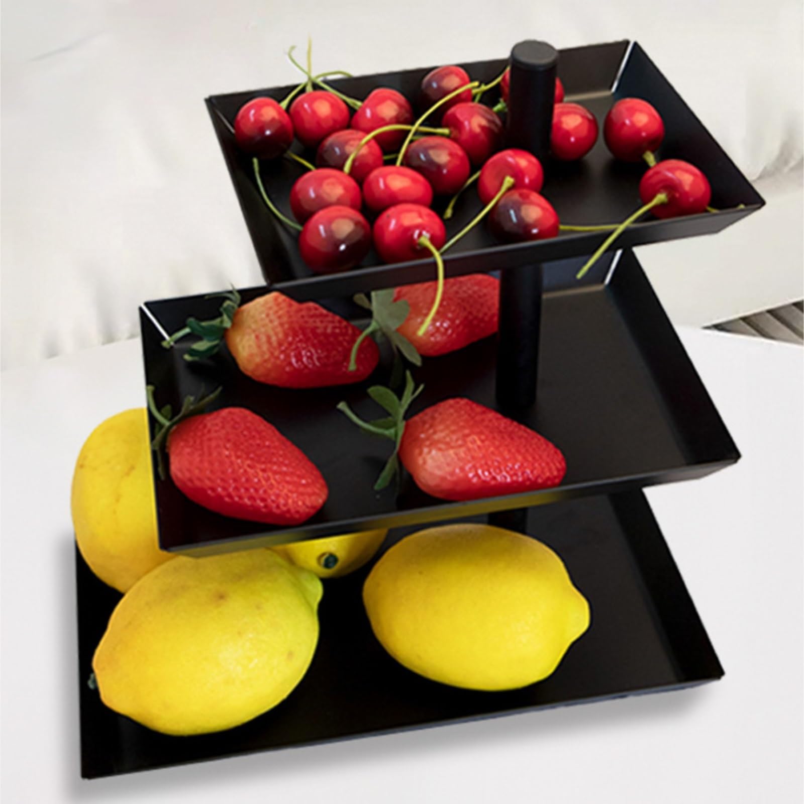Soporte para Tartas Decoración Soporte For Pasteles Y Aperitivos con Bandeja De Acero Inoxidable con Ángulo Ajustable Expositor Tartas(Black)