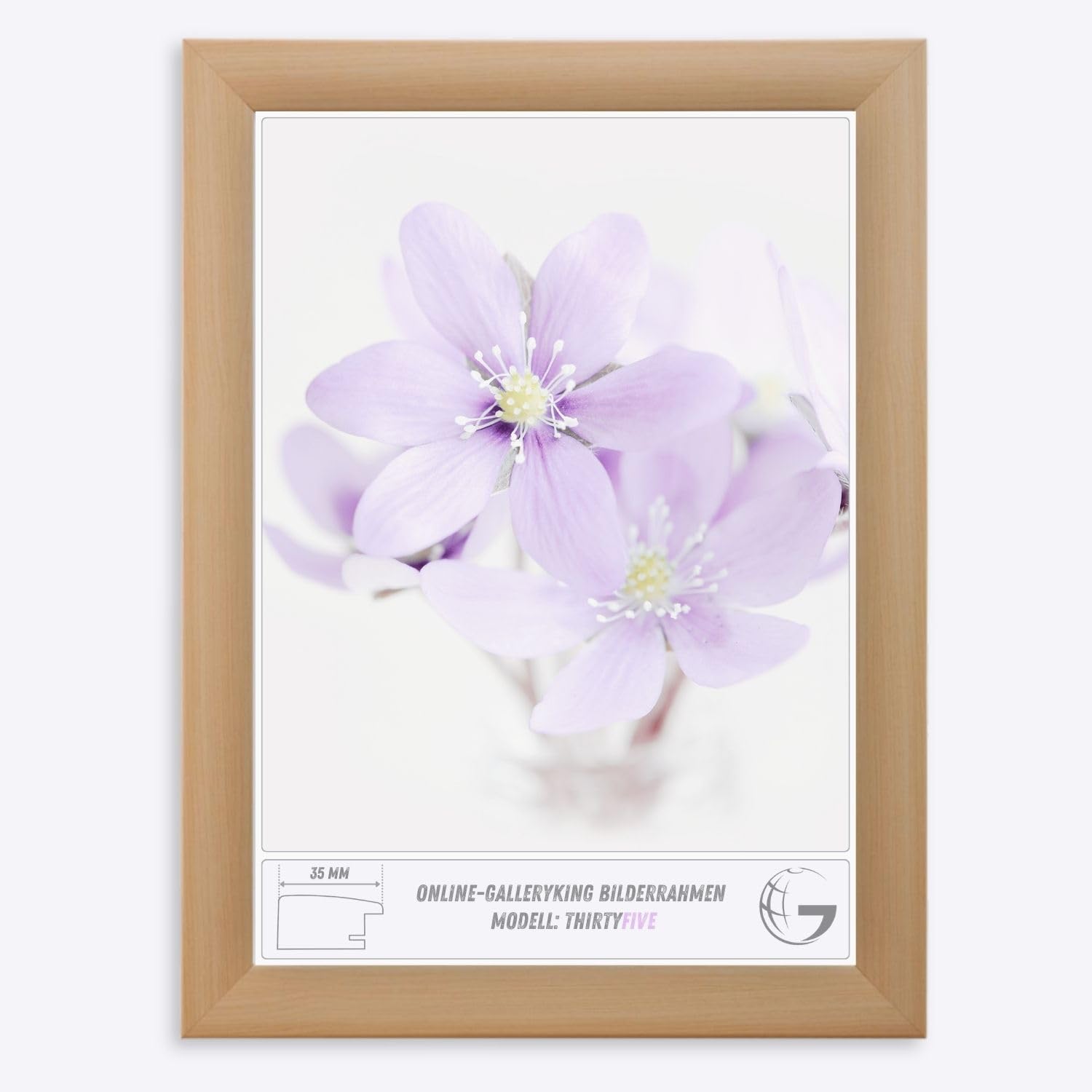 Cadre photo en bois 75x75 cm érable GalleryKing pour puzzles et affiches