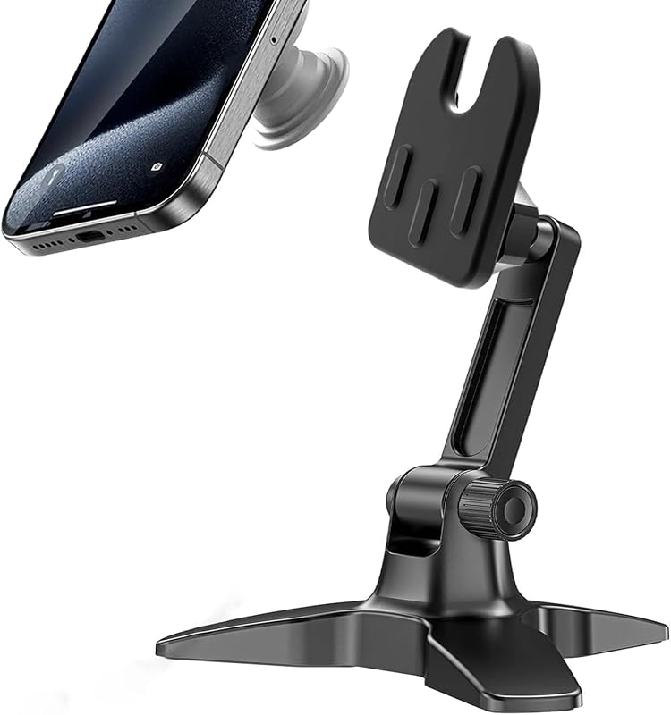 Desk Cell Phone Holder for Pop Socket Stand Users | Adjustable Desk Phone Holder, Heavy Duty Phone Stand for Desk for Home, Fits for All Sockets Grips