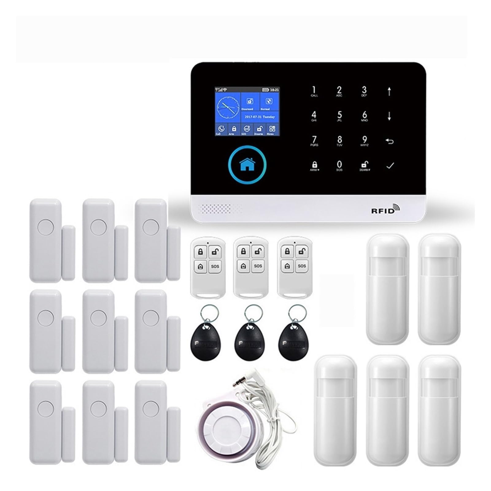 Di Allarme Sicurezza Domestica WIFI GSM Con Tastiera Wireless E Sensore Movimento Antifurto TUYA APP Telecomando Smart Kit Monitoraggio Remoto(K)