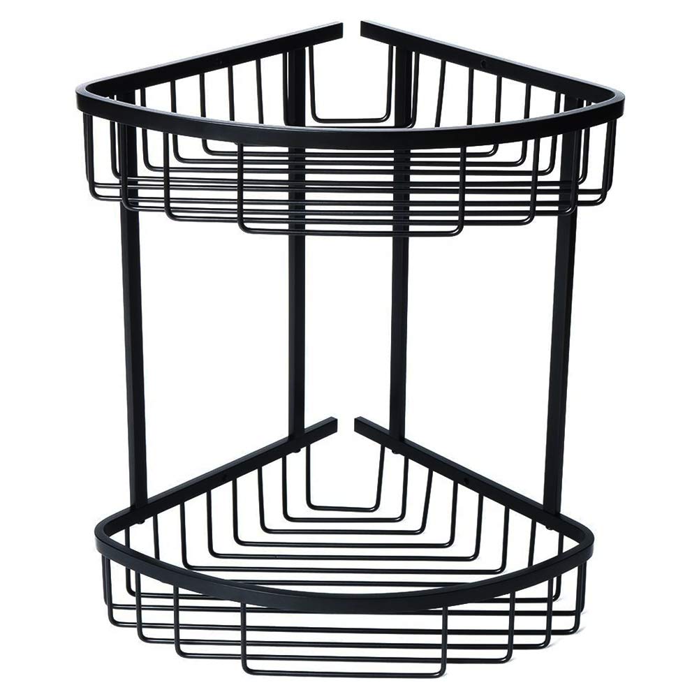EKBBBYE Corner Shelf Bathroom Storage Box 2-Tier Shower Basket Brass Corner Shower Caddy Shower Corner Shelf for Bathroom