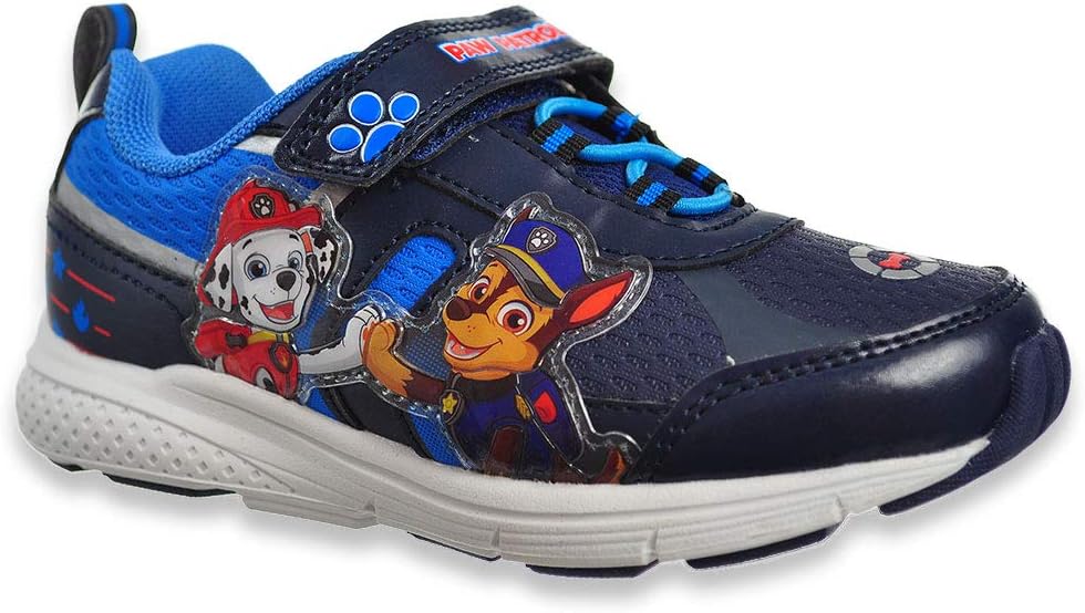 Josmo Boys Paw Patrol Lightweight Sneaker with Easy Strap Closure, Size 8 Toddler, Light Up Navy - Image 4