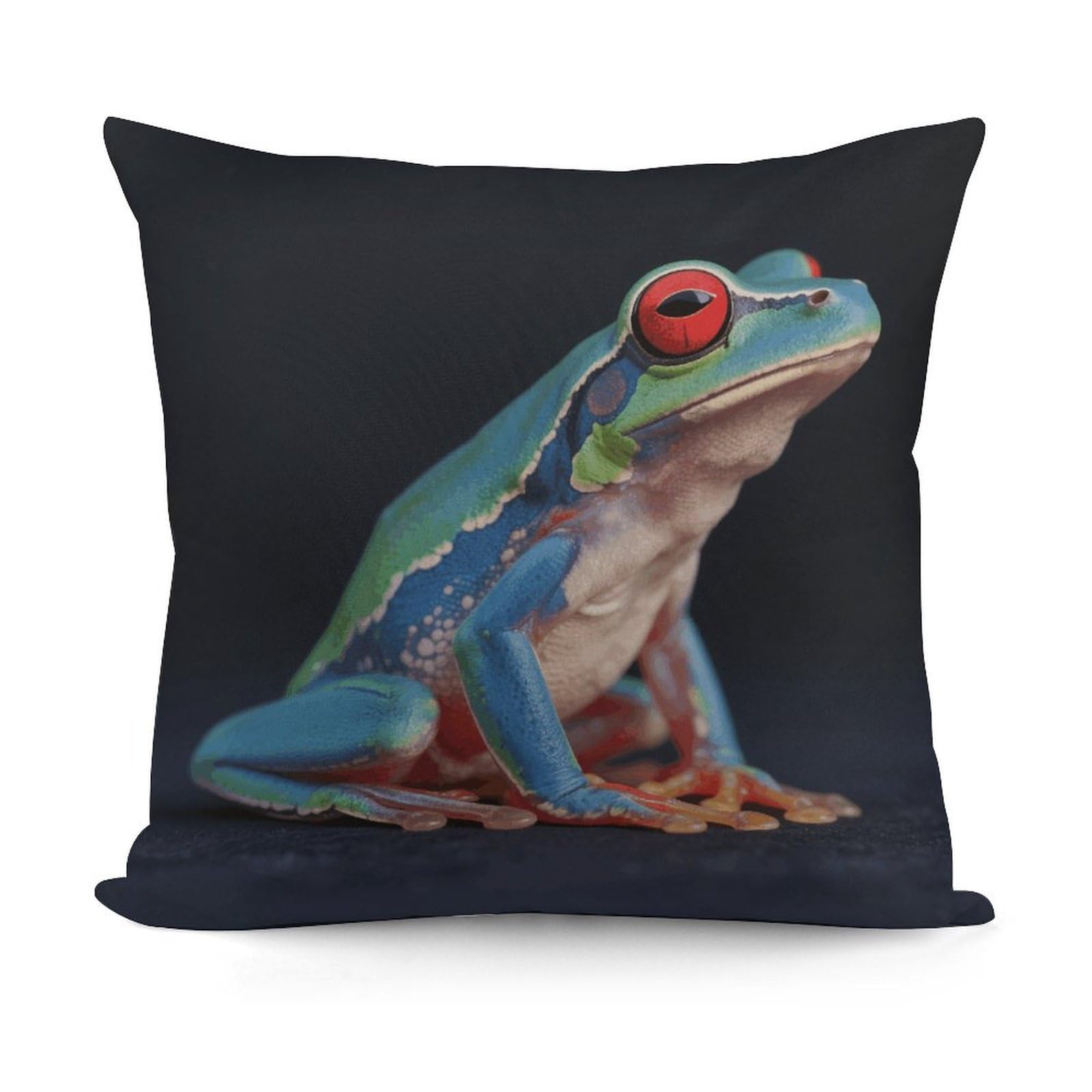 VstaDank Colorful Frog Throw Pillow Covers Fade-Resistant Removable Pillowcase Square Cushion Case Cozy Pillow Case Breathable Pillow Protector Soft Pillow Shams 18"x18"