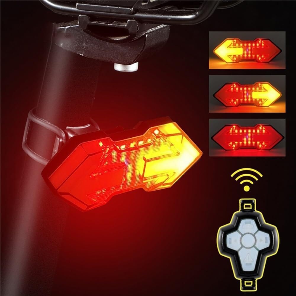 Bezprzewodowy zdalny kierunkowskaz rowerowy MTB, inteligentny tylny kierunkowskaz LED, ładowany przez USB, tylny kierunkowskaz rowerowy