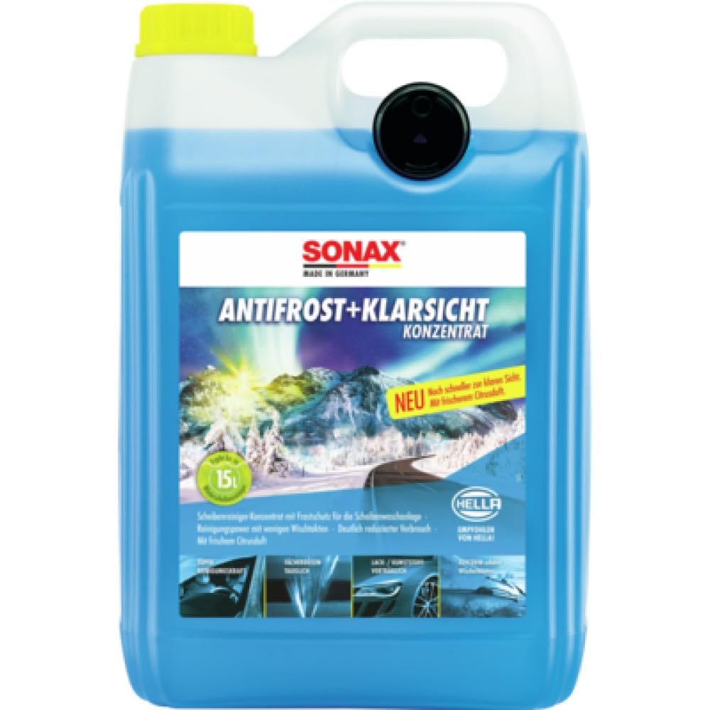 SET! 2 x 5 L SONAX ANTIFROST&KLARSICHT KONZENTRAT Scheibenreiniger Scheiben Scheinwerfer Frostschutz mit Citrusduft bis -30°