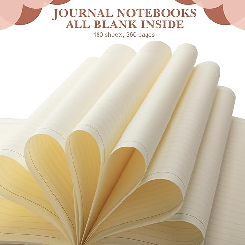 Miniatura 4 de SATINIOR Paquete de 5 cuadernos A4 de 360 páginas, cuaderno de rayas universitarias, cuaderno grande de alta calidad con forro de papel grueso de