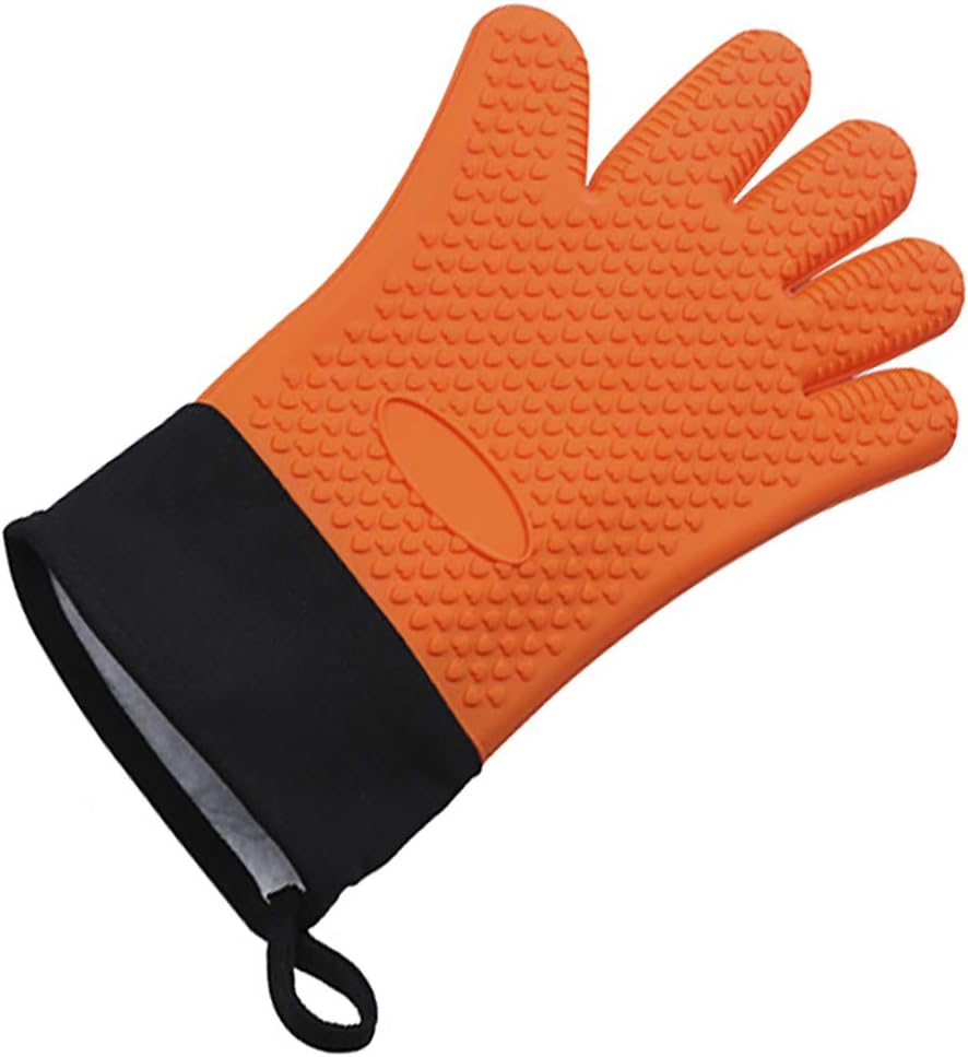 Meech洗えるオーブングローブ 耐熱シリコン調理手袋 防水 やけどバーベキューフライグローブ 2個