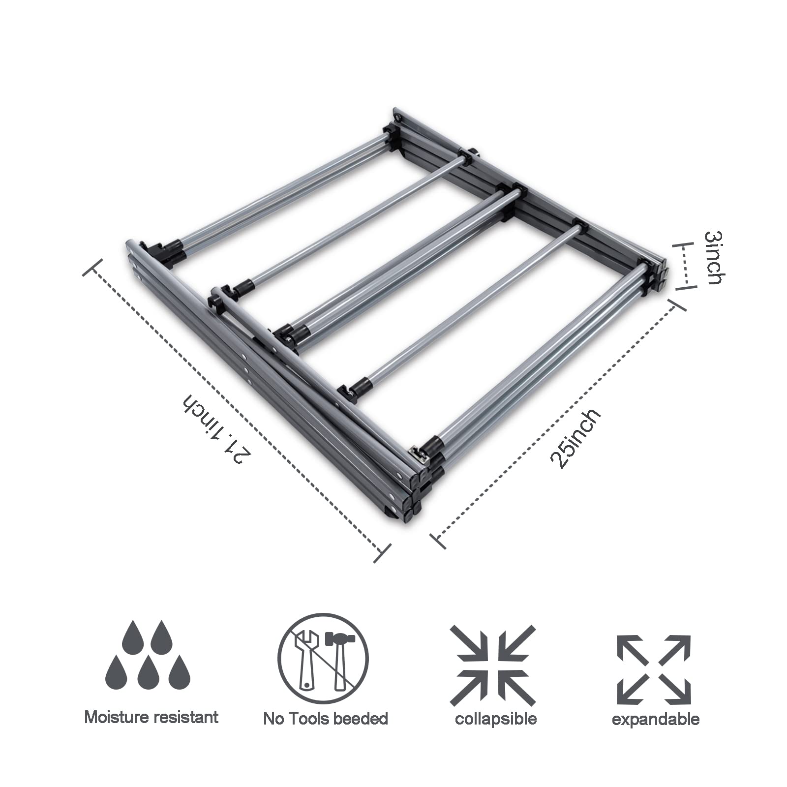 Clothes Drying Rack Folding Indoor 3Tier Extendable Clothing Dryer Rack, Foldable Laundry