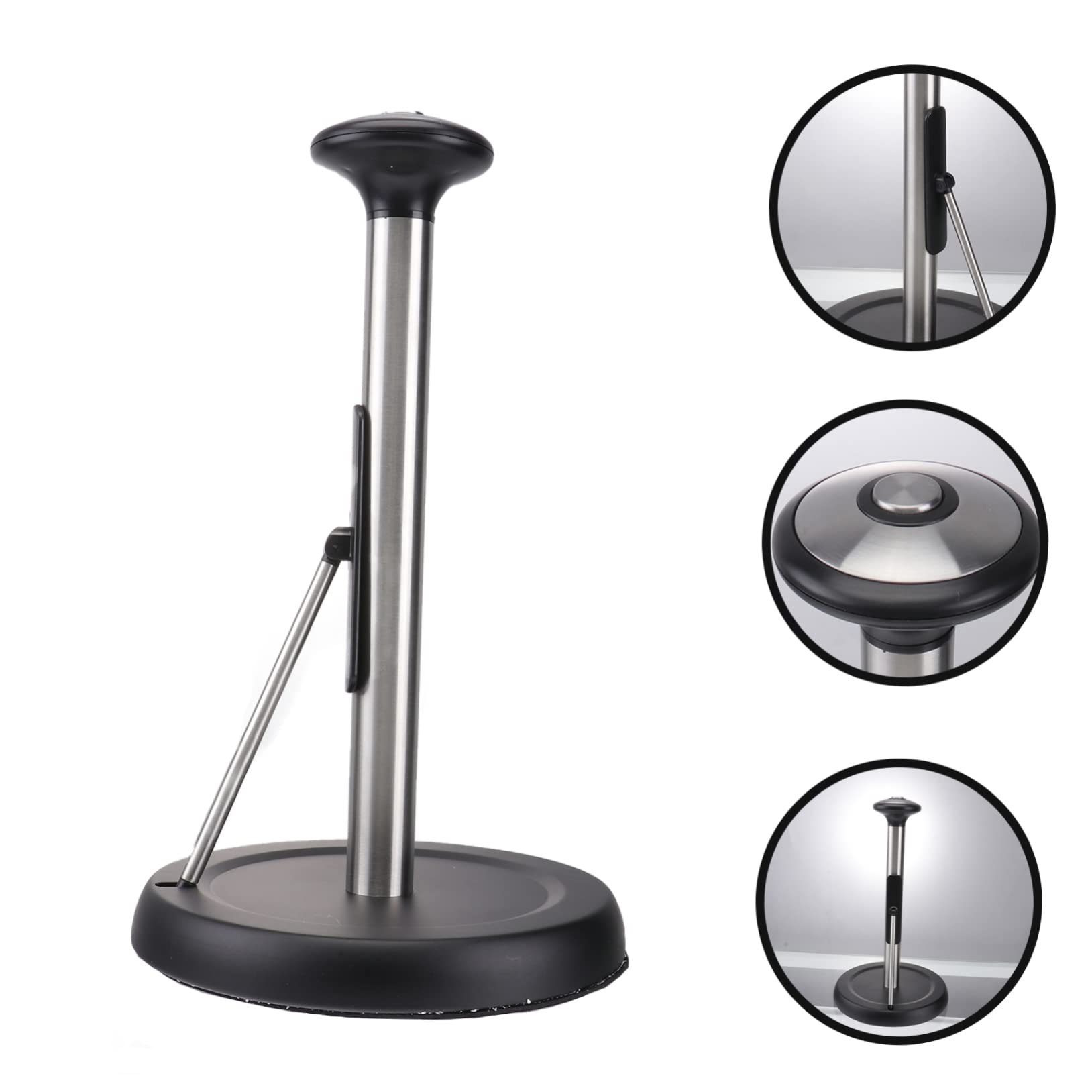 Porte-Papier Vertical en Acier Inoxydable Noir, 1 Pièce