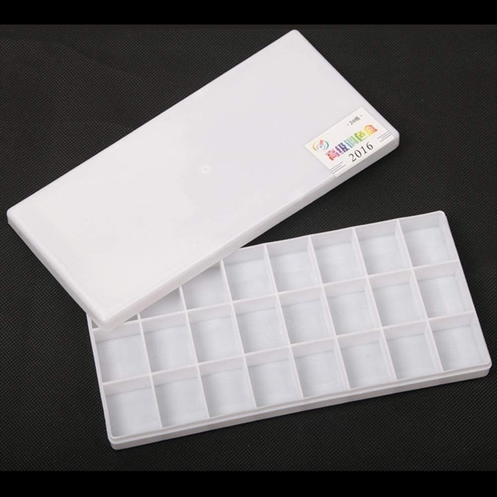 Palette Paint Case Puste pudełko na puszki akwarelowe Paleta Pudełko z farbą 24 siatki Przenośna paleta gwaszów do akwareli Gwasz Farby akrylowe i olejne