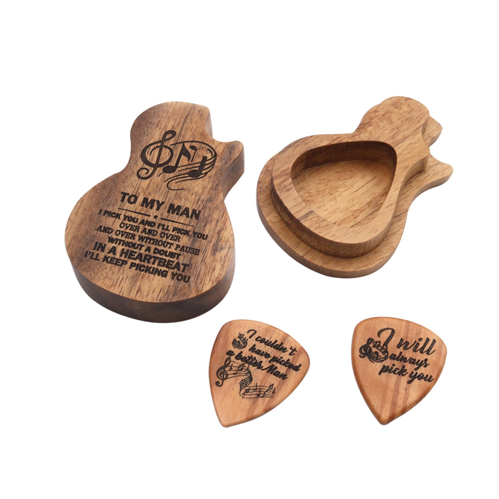 BESTonZON 3 Juegos De Piezas estuche para púas de guitarra púas de bajo traje de niños guitar picks púas guitarra plumillas de guitarra soporte para púas de guitarra de madera elegir envase