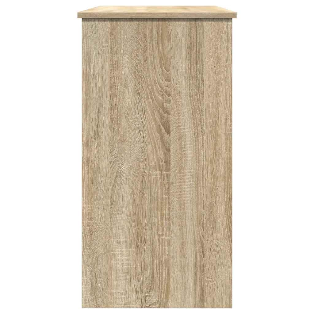 Escritorio de madera de roble Sonoma, 80 x 40 x 75 cm, mesa de ordenador con amplia superficie de trabajo y mucho espacio para carpetas y dispositivos de PC, versátil