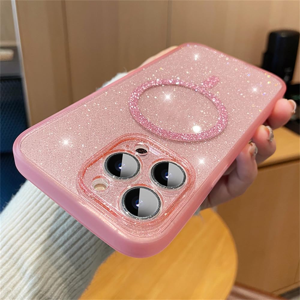 Étui iPhone 14 Pro Max transparent magnétique antichoc paillettes - 6