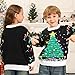 FWV Kids Ugly Christmas Sweater,Light Up Girls Boys Christmas Sweater Black,Toddler Xmas Holiday Ugly Sweaters with Lights Gift