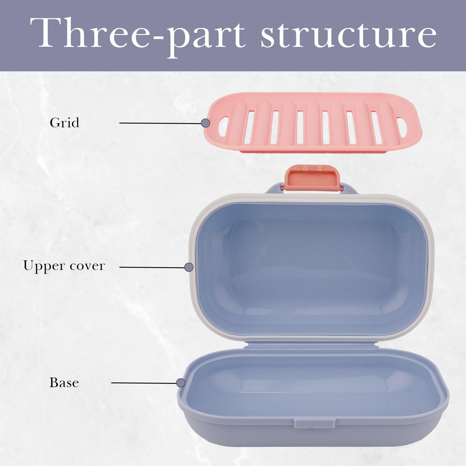 Adorila 2 Pack Leakproof Travel Soap Container, Portable Soap Case with Removable Draining Layer - Image 3
