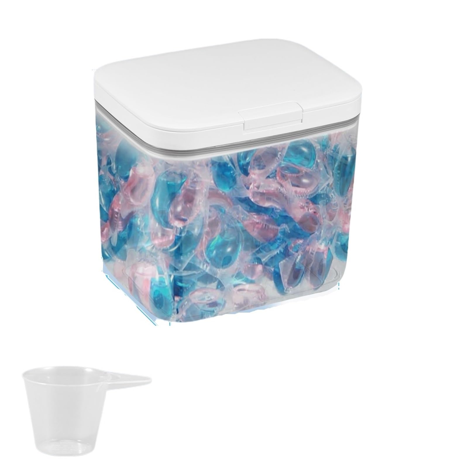 YDYAENIO laundry pods storage container Laundry Container Sealed Bead Storage Box with Measuring Cup(4.5L NO Dry Box)