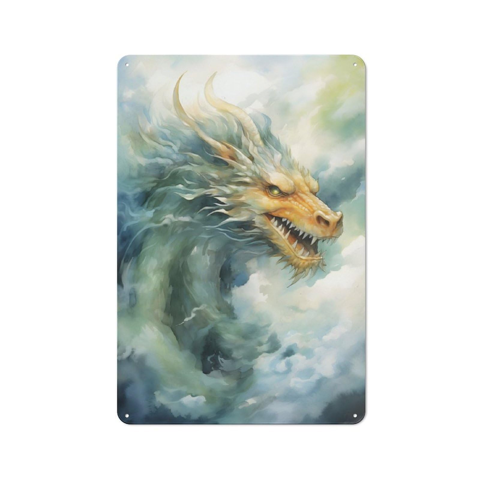 Junmoney Mist Dragon Vintage-Inspired Tin Sign 30X20cm For Garage Or Workshop, For Garage, Workshop And Man Cave Decoration