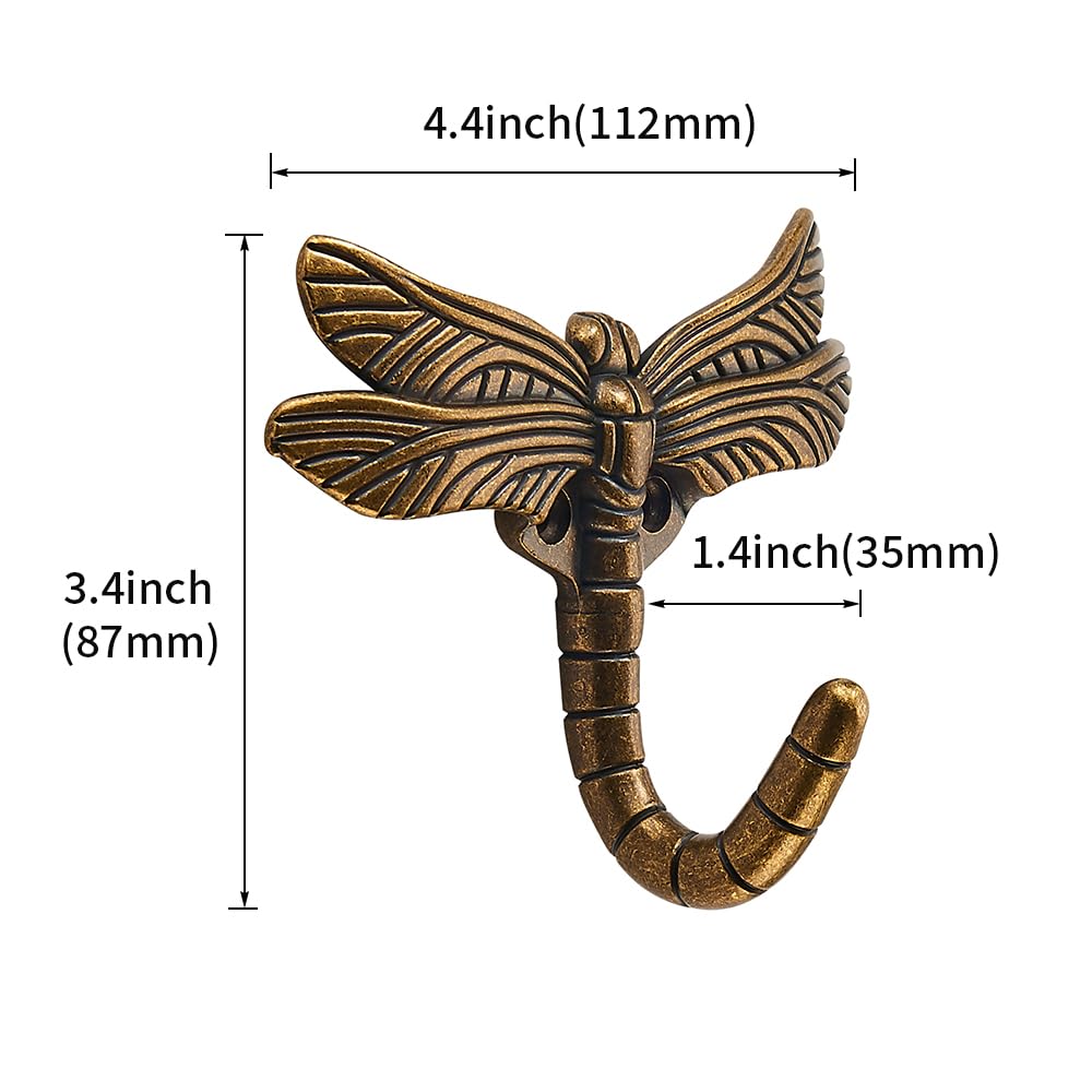 KHTUMEWARE-QTYG Antique English Brass Coat/Robe Hooks 4-Pack in Antique English Brass — KHTUMEWARE