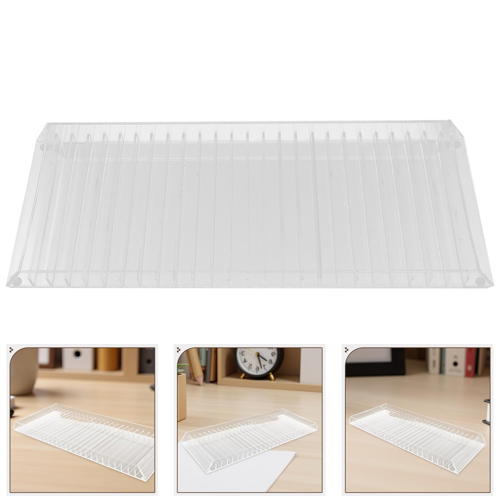 Porta Dischi in Acrilico Trasparente 24 Custodie Espositore per CD e Dvd da Tavolo Organizer per Supporti Multimediali e Custodie Protezione Anti Polvere e Graffi per Sala