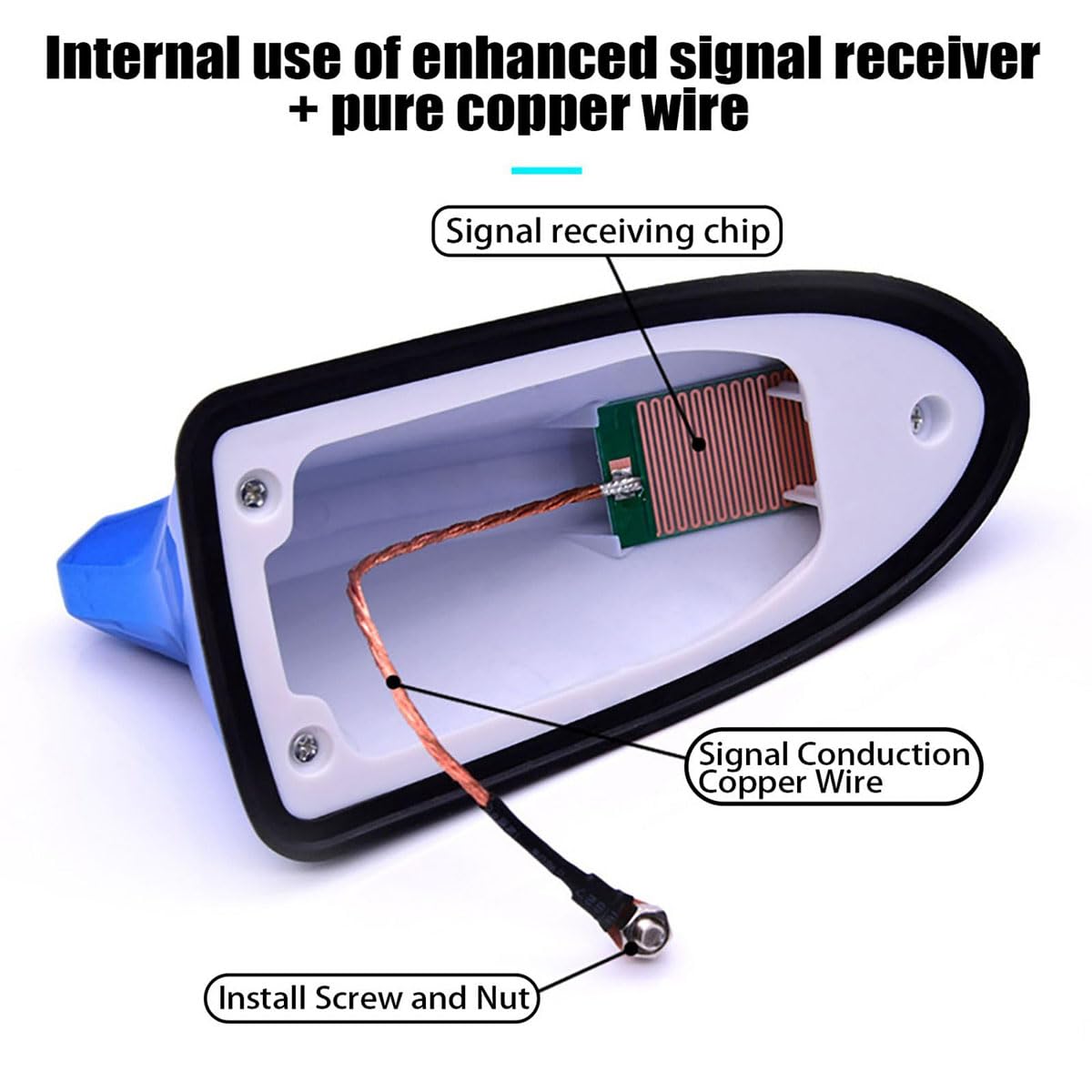 Antenne Voiture Requin Pour Suzuki Vitara 2016-2023,Accélérateur De Signal D’antenne D’antenne De Toit Car Auto Accessoires,White