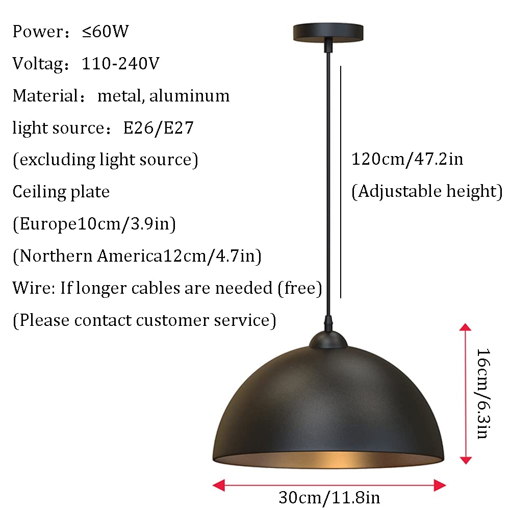 Podwieszane oprawy oświetleniowe z 1 światłem loft matowe czarne matowe czarne żyrandole przemysłowe E26 E27 Podstawa Mid-Century Regulowane metalowe oświetlenie wiszące na wyspie kuchennej