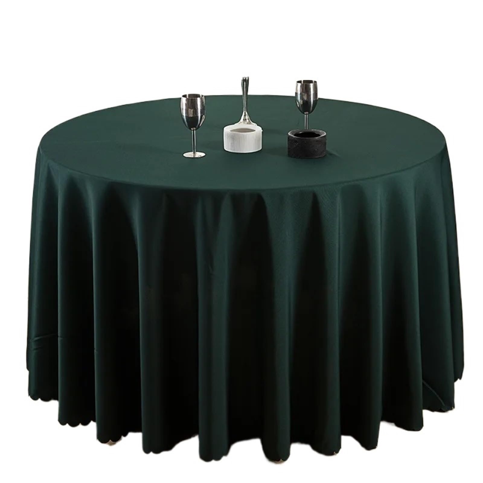 Nappe banquet ronde verte 280cm couverture table anniversaire fêtes maison