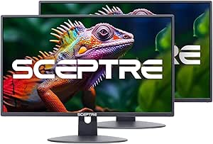 2-Pack 24-Inch FHD 100Hz Computer Monitors with HDMI, VGA, Built-in Speakers, Wall Mount & Tilt - Black