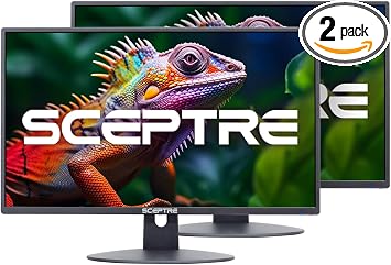 2X Pack 27 Inch Monitor FHD 100Hz Computer Monitor, HDMI X2 VGA 99% sRGB Build-in Speakers, Wall Mount, Tilt, Professional and Gaming Monitor Machine Black, 2X Pack