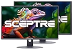 2X Pack - 24 Inch Monitor FHD 100Hz Computer Monitor, HDMI X2 VGA 99% sRGB Build-in Speakers, Wall Mount, Tilt, Professional and Gaming Monitor – Machine Black, 2X Pack