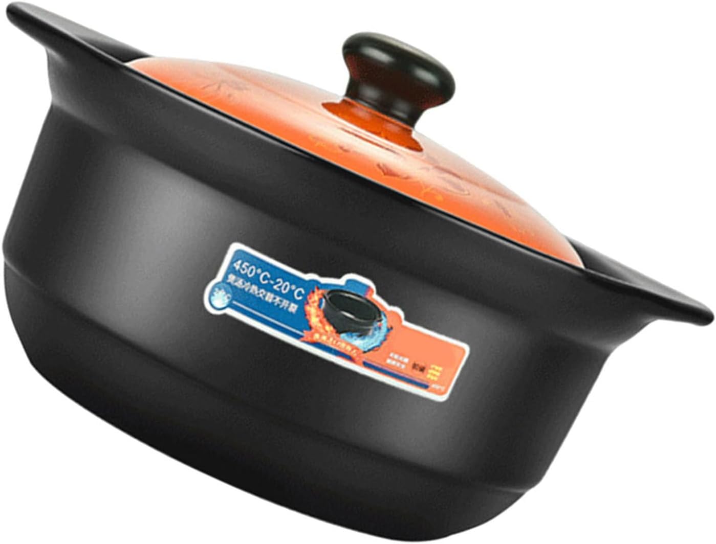 Ceramic Casserole Stewing Pot with Lid Heat Resistant Cookware for Soup and Porridge Energy Saving Design for Family Meals and Daily Cooking