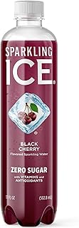 Sparkling Ice, Black Cherry Sparkling Water, Zero Sugar Flavored Water, with Antioxidants and Vitamins, 17 fl oz Bottle