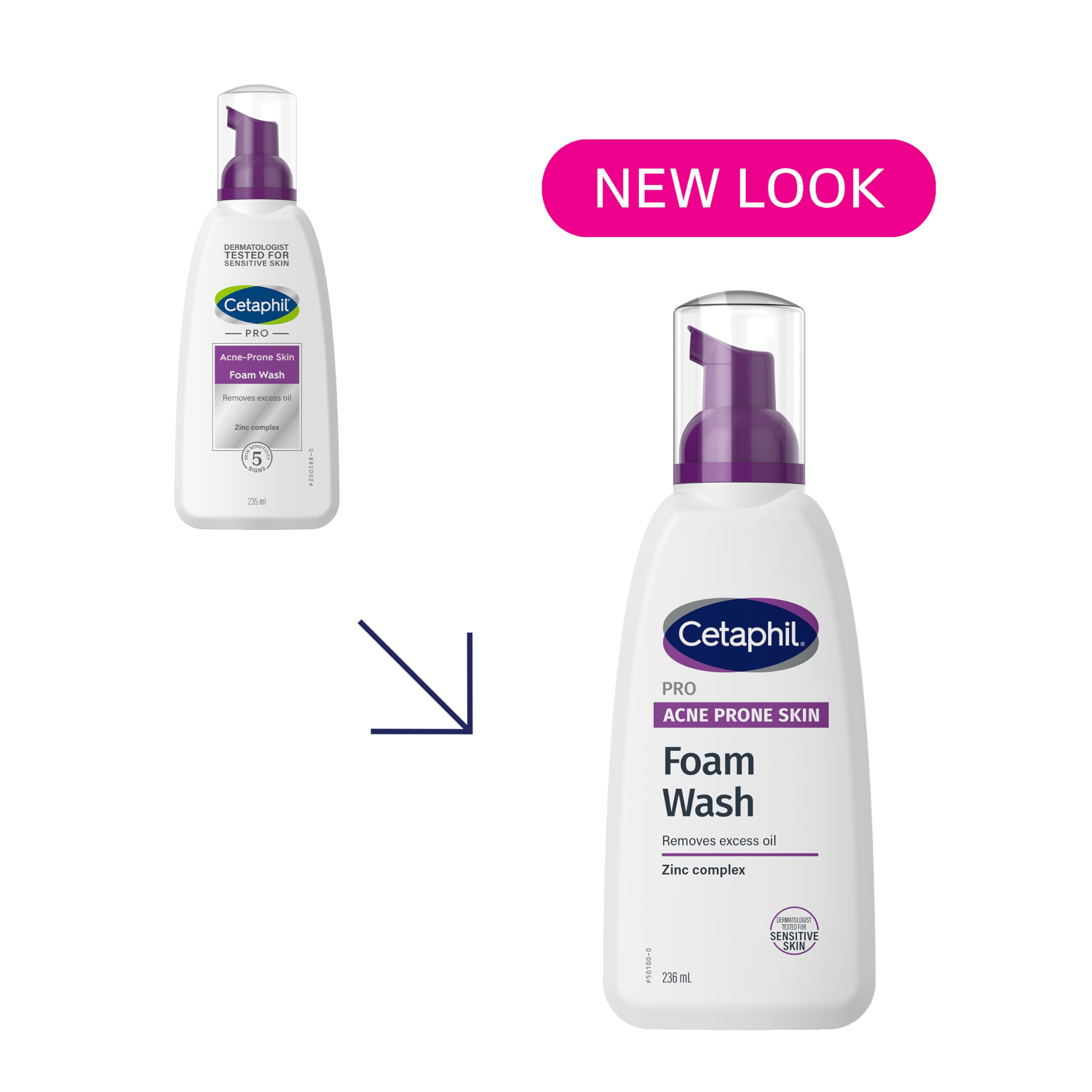 Cetaphil PRO Acne-Prone Wash Foam 236ml, Oil-Control Foaming Face Wash for Oily & Acne-Prone Skin, Deep-Cleanses Pores & Removes Excess Oil, Gentle Daily Cleanser for Blemish-Prone Skin