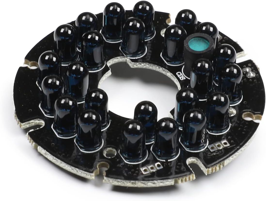 1Pcs 24 LED IR Illuminator for Security Camera 90 Degrees IR Led Round Plate IR Infrared Light Illuminator Board Bulb for CCTV Security Camera